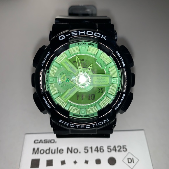 g shock green and black